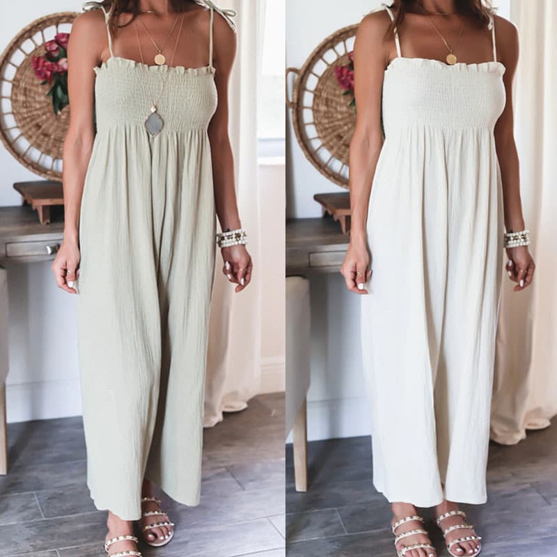 Chic Ruched Sling Jumpsuit for Effortless Style