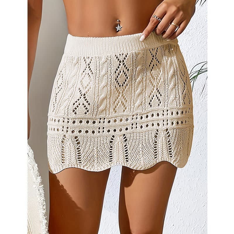 Knit Crochet Skirt Beach Cover Up