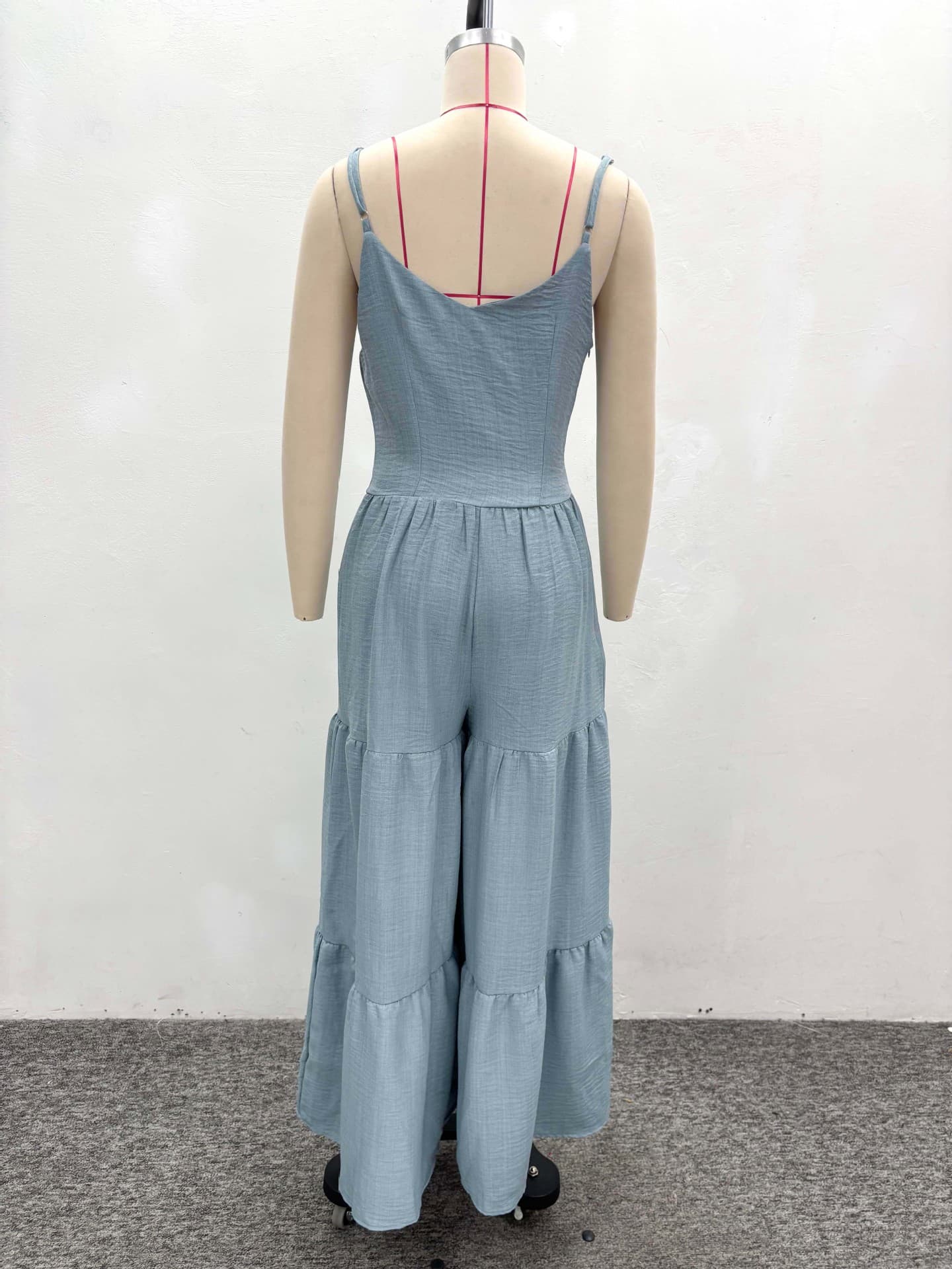 Chic Deep V Neck High Waisted Wide Leg Jumpsuit
