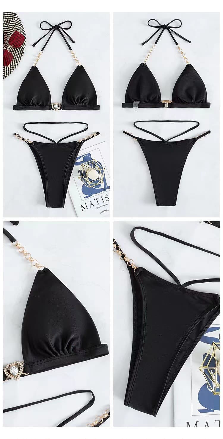 Sparkle Chain Triangle Bikini Set