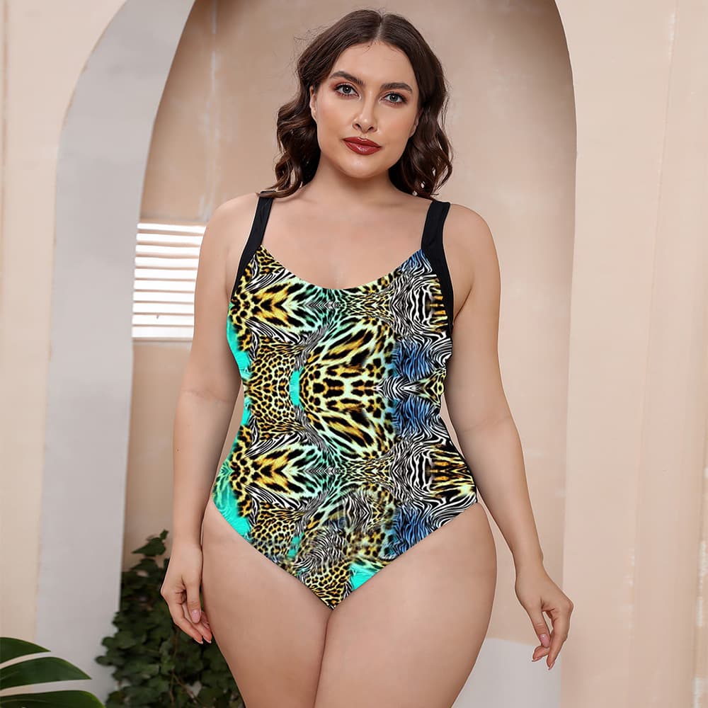 Floral Print One Piece Swimsuit with Adjustable Straps