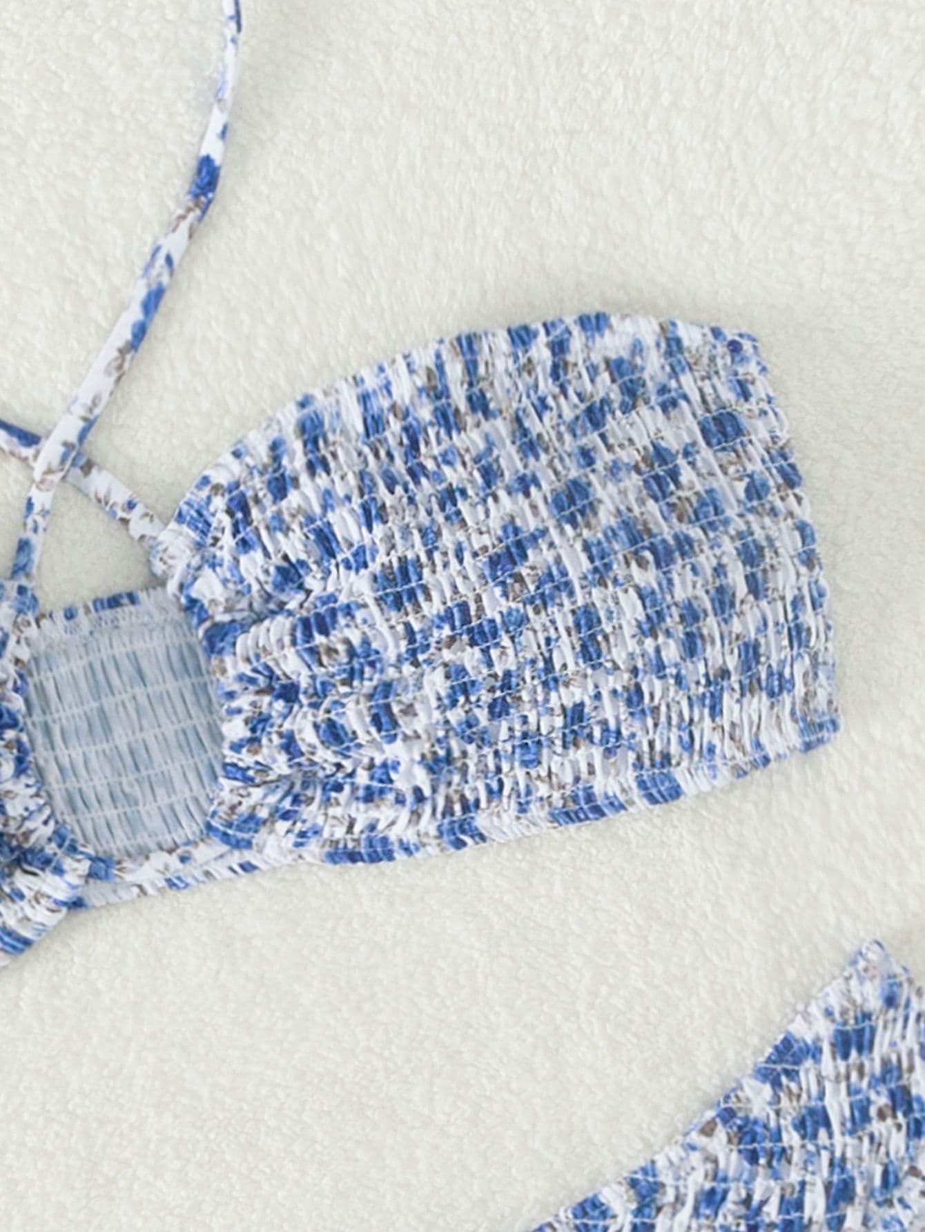 Floral Print Halter Neck Bikini Set