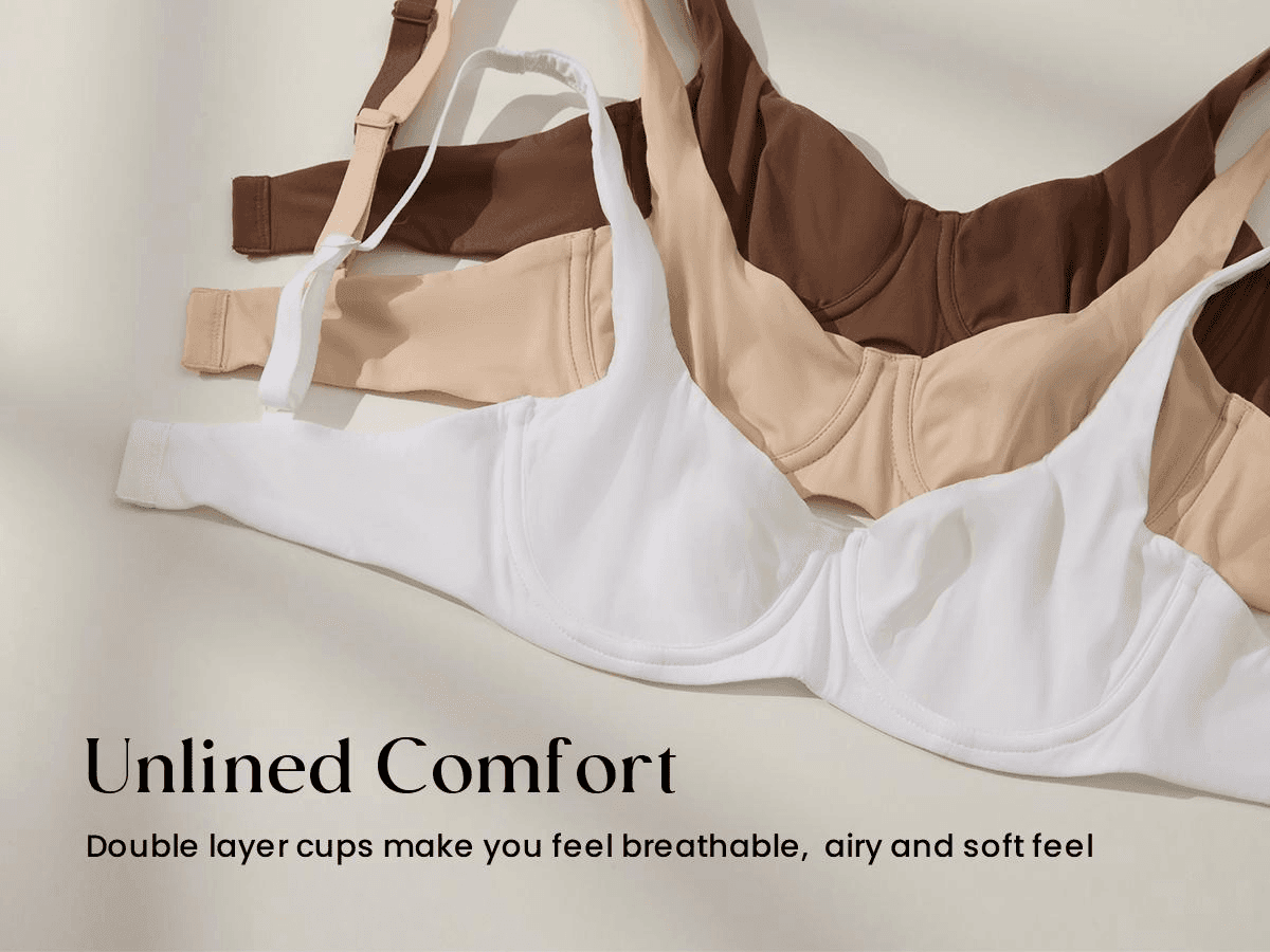 Unlined Balconette Bra Underwire Support