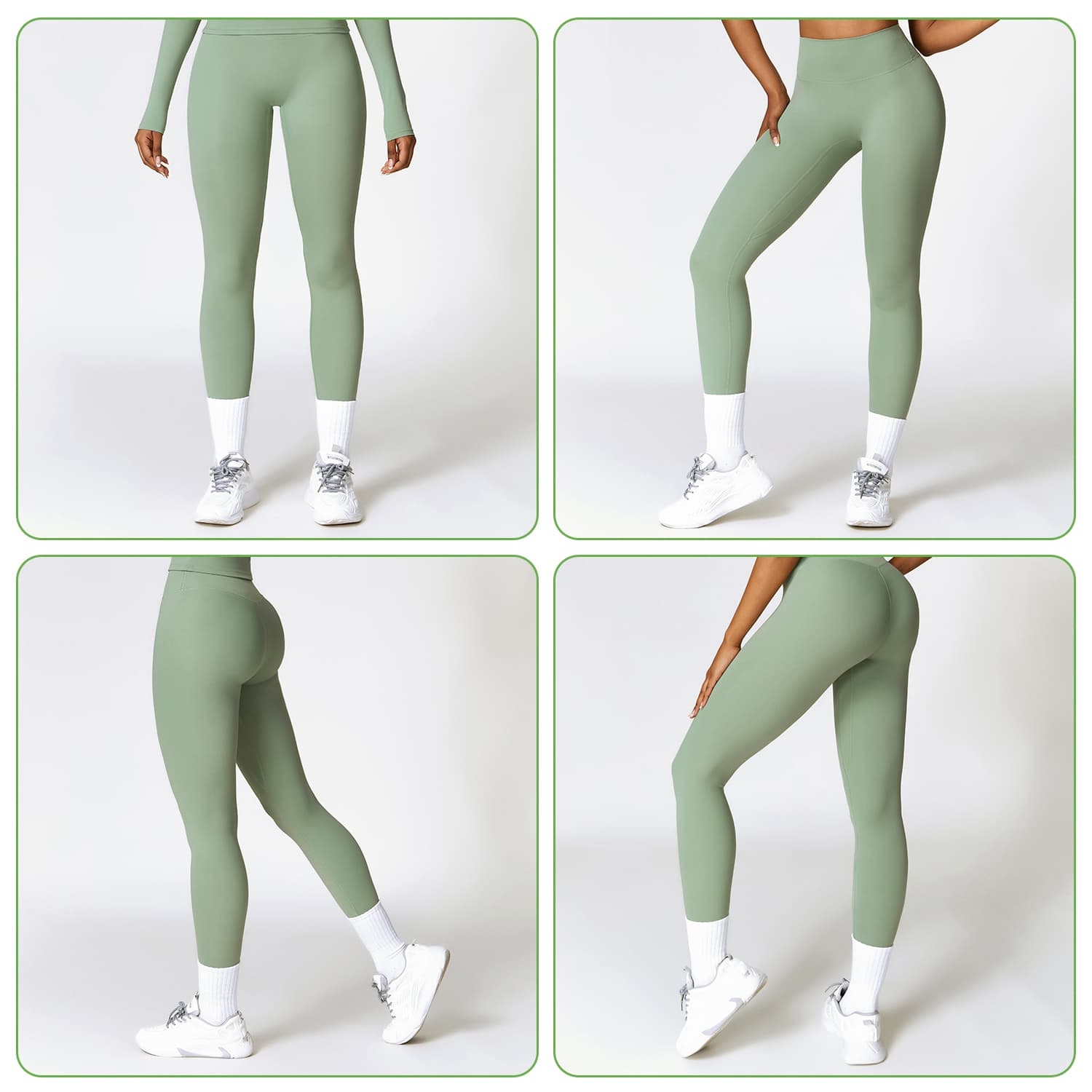 High Waisted Tummy Control Workout Leggings with No Front Seam