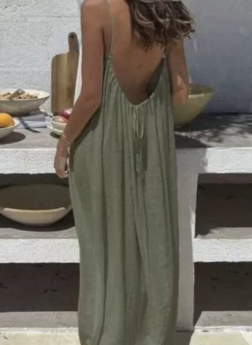 Backless Loose Flowy Maxi Dress for Women