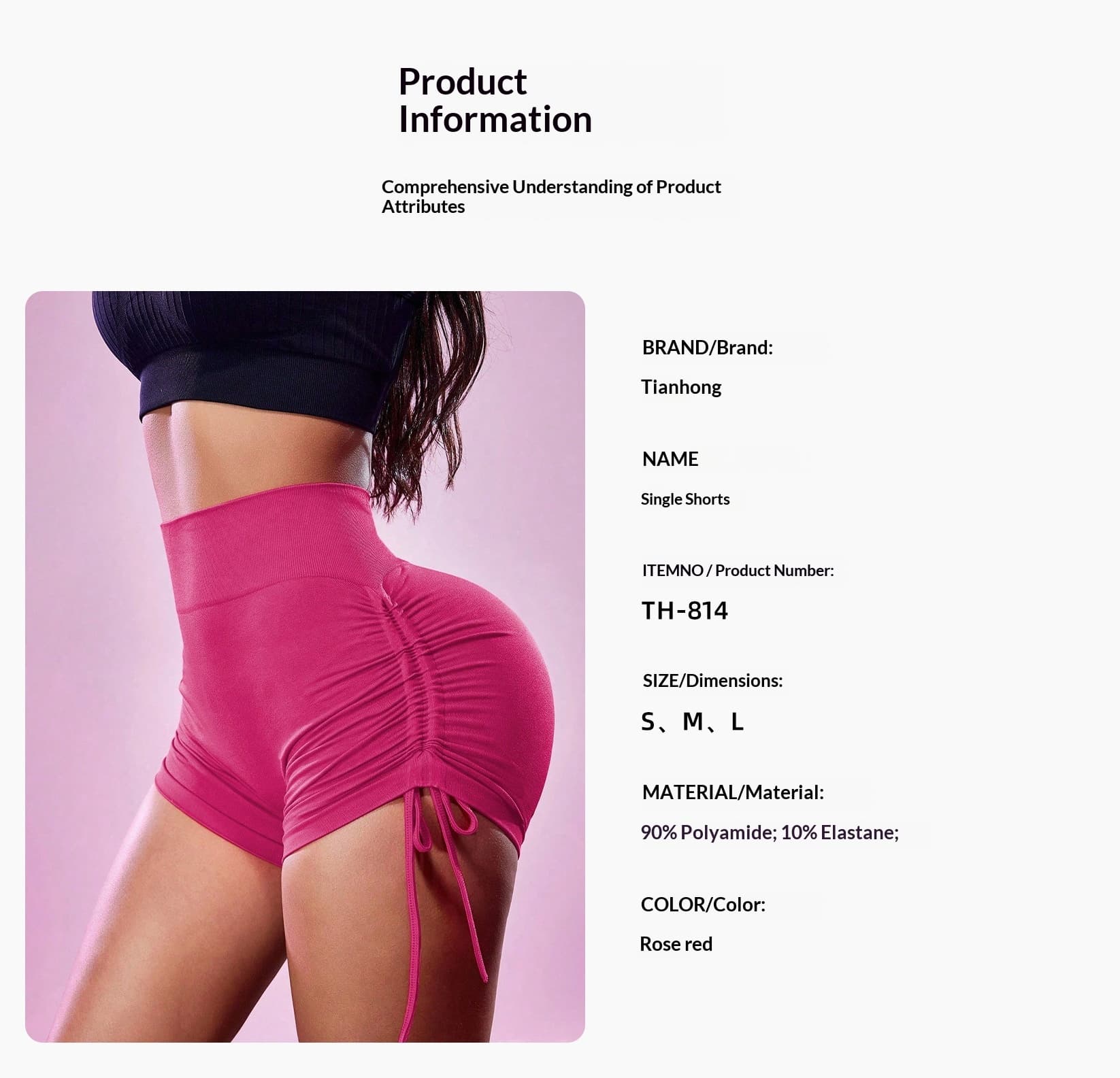 High-Waist Ruched Drawstring Yoga Shorts