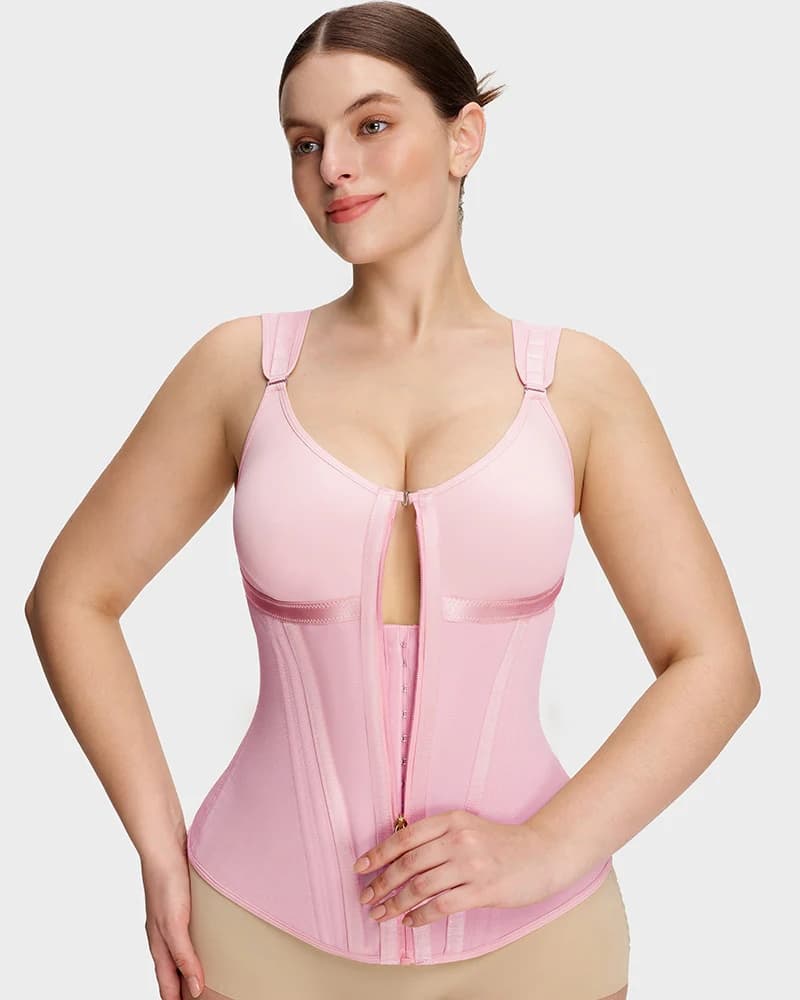 Zip-Front Waist Trainer with Built-In Bra