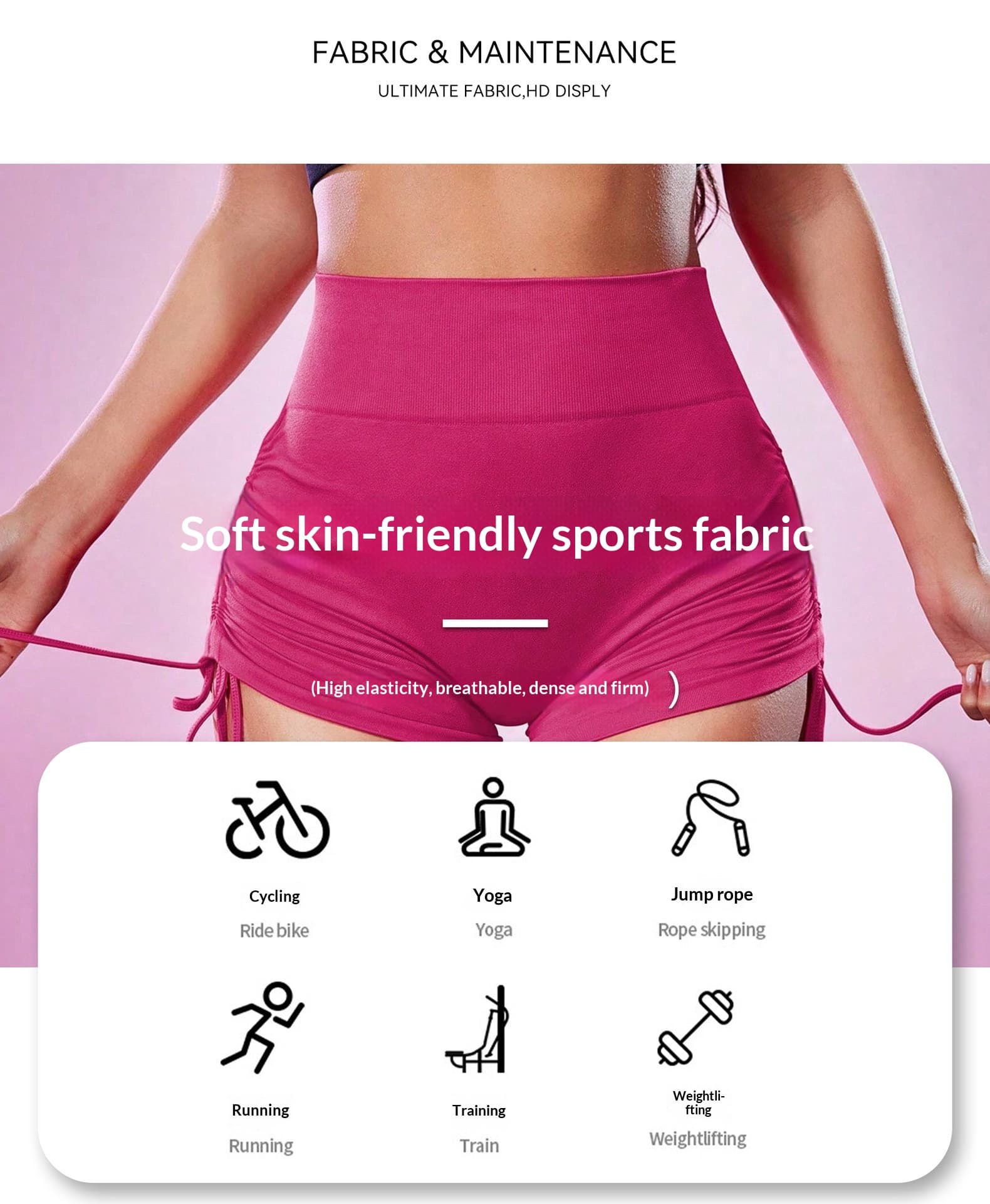 High-Waist Ruched Drawstring Yoga Shorts