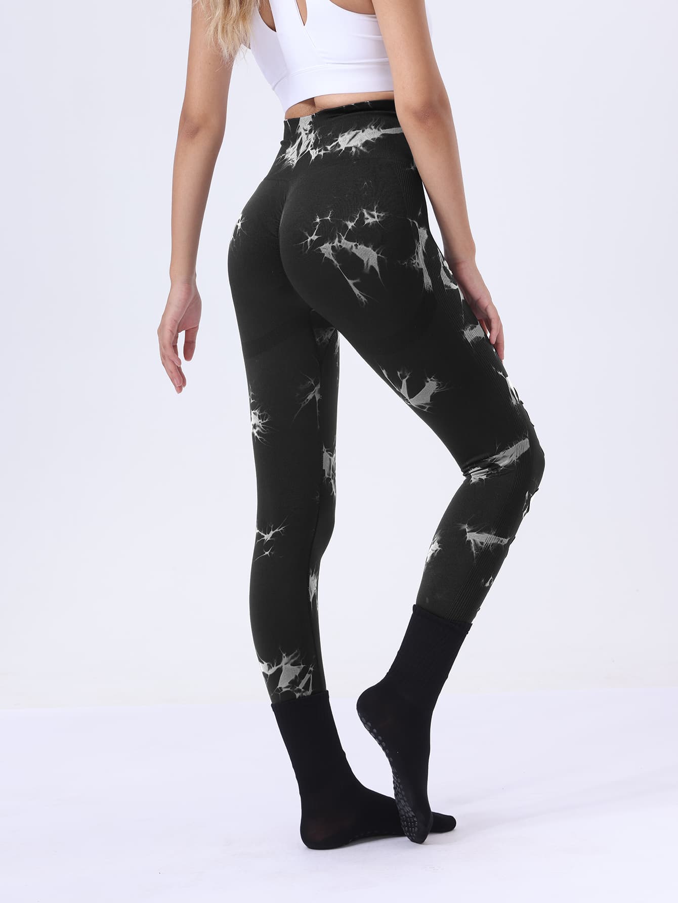 3 Pack Tie Dye Ripped Leggings with Scrunch Butt Lift