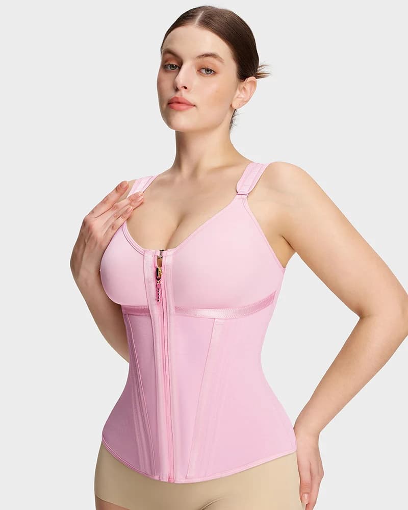 Zip-Front Waist Trainer with Built-In Bra