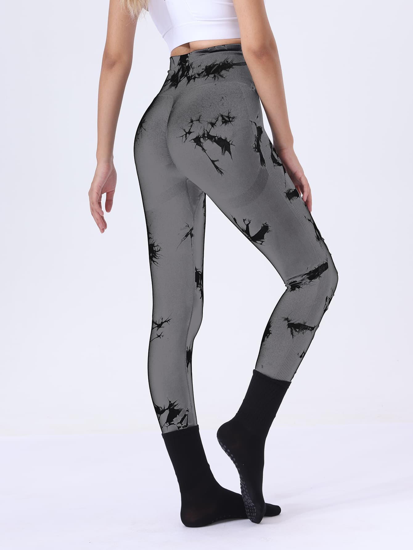 3 Pack Tie Dye Ripped Leggings with Scrunch Butt Lift