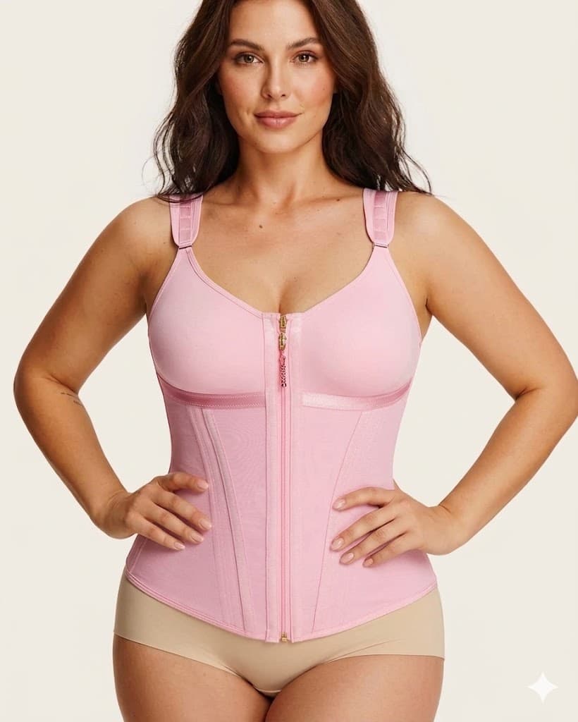 Zip-Front Waist Trainer with Built-In Bra