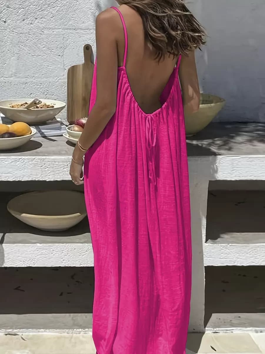 Backless Loose Flowy Maxi Dress for Women