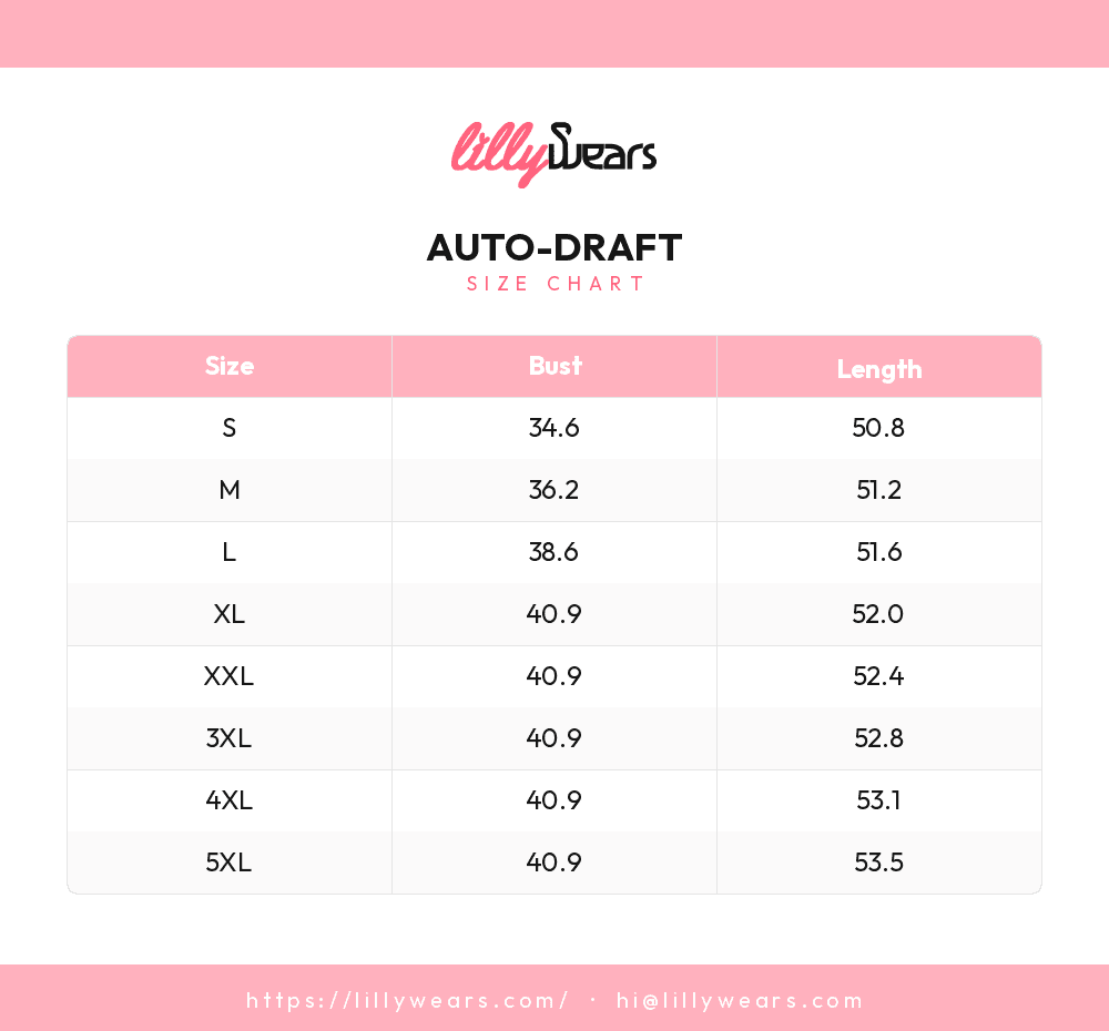 AUTO-DRAFT size chart
